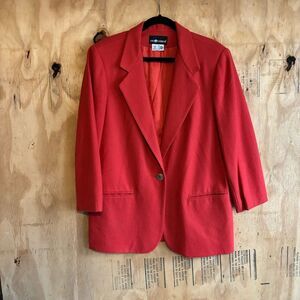 Vintage Sag Harbor Red Wool Blazer Sz 14